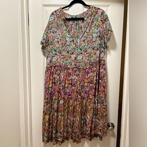 Anthropologie Printed Empire Waist Dress Size 2XL 100% Viscose